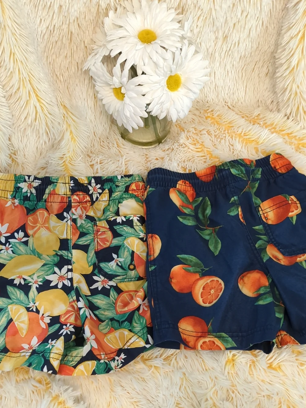🩳🏊🏻‍♀️2 Pair Old Navy Citrus Swim Trunk/Shorts Green, Yellow & Navy🏊🏻‍♀️🩳